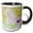 Black/White, variant on 3drose, Image of Georgia Topographic Map with State Flag, 11oz Two-tone Black Mug