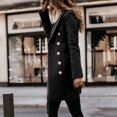 thumbnail image 4 of (clearance)IDALL Suits Blazers for Women Woman Artificial Wool Elegant Blend Coat Slim Female Long Coat Outerwear Jacket Features: Blazers for Women Business Casual Womens Blazer Black 2xl, 4 of 7