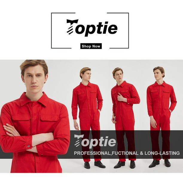 TOPTIE Workwear Mechanic Coverall 8.5 oz Polyester Cotton Blend