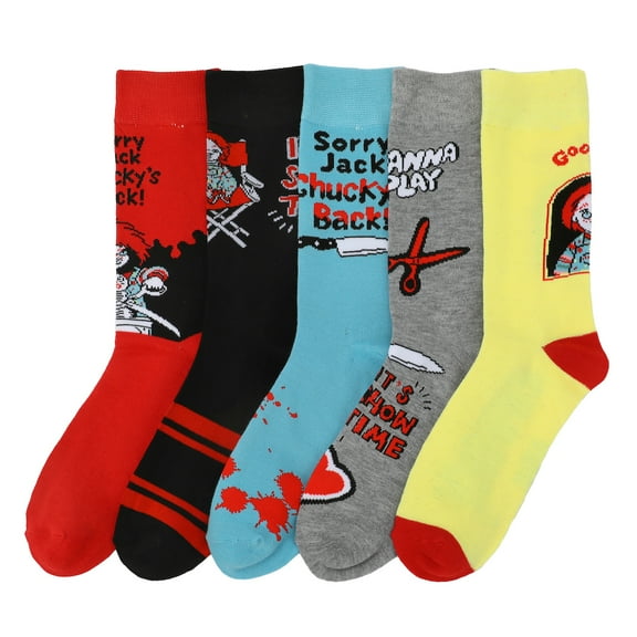 Chucky Character Art Adult 5-Pair Casual Crew Socks