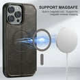 thumbnail image 2 of Feishell for iPhone 15 Pro Max Case, Wallet Case [Compatible with MagSafe] Magnetic Leather Flip Folio Cover Kickstand and Cash Credit Card Holder Men Women for Apple iPhone 15 Pro Max,Black, 2 of 10