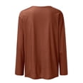 thumbnail image 5 of Topvent Women's Loose Casual Casual Long Sleeve Round Neck Collar Solid Color T-Shirt Top, 5 of 5