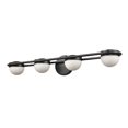 thumbnail image 3 of Atlas Lighting and Home 4-Light Vanity Light with Dome Glass Shades - 31" - Matte Black, 3 of 6