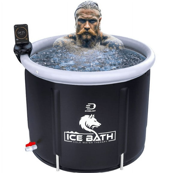 Portable Ice Bath Tub for Athletes with Phone Holder - 85 Gallon 29.5 IN Cold Plunge Tub Outdoor for Optimal Recovery