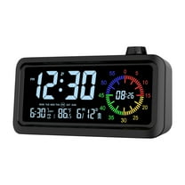 Digital Electronic Clock with LCD Color Screen, Visual Alarm & Timer, 12/24H Switch, Countdown Function, USB-C Charging, Stereo Display for Home Office Use – 1 Pack