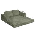 thumbnail image 3 of Homall 4 in 1 Convertible Sleeper Sofa Bed, Corduroy Loveseat with Sturdy Metal Frame, High-Resilience Foam Floor Couch, Foldable Futon for Living Room Bedroom Apartment, No Assembly Required, Green, 3 of 8