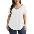 thumbnail image 1 of StSilkitty Summer Casual T-Shirts for Womens Plus Size Short Sleeve V Neck Shirts Solid Color Lightweight Soft Tops, 1 of 6