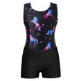 thumbnail image 4 of inhzoy Kids Girls 2Pcs Gymnastic Dance Leotard Cartoon Pattern Bodysuit Unitard with Shorts, 4 of 6