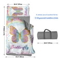 thumbnail image 6 of Kainsy Personalized Toddler Nap Mat for Daycare - Custom Name Kids Nap Mats for Preschool Kindergarten Girls Sleeping Bag with Pillow Blanket Set, Thick Padded Easy Roll Up Rainbow Butterfly, 6 of 9