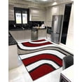 thumbnail image 6 of Modern 5D Shaggy Abstract Geometric Rug for Living Room Bedroom Design 6417 (8x10 (7'8"x10'8"),Red), 6 of 7