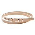 thumbnail image 2 of CBGELRT Women Skinny Leather Belts with Gold Metal Buckle Adjustable Thin Waist Belt for Pants Sweater Dresses Plus Size Waistband, Khaki, 2 of 4