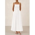 thumbnail image 4 of Vestido largo PRETTYGARDEN para mujer, estampado, verano 2025, blanco, 4 of 9