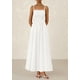 thumbnail image 4 of Vestido largo PRETTYGARDEN para mujer, estampado, verano 2025, blanco, 4 of 9