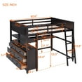 thumbnail image 7 of MODERNLUXE Full Size Loft Bed with L-Shaped Desk,Solid Wood Full Bed Frame with 6 Drawers,2 Storage Shelves,Safety Guard and Ladder,Space-Saving Bed Frame for Small Bedroom,No Noise,Espresso, 7 of 7