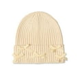thumbnail image 3 of MeMoi Ribbed "All-Over Bows" Rayon-Blend Cuffed Beanie - Girls - Female, M, Black, 3 of 6