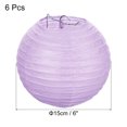 thumbnail image 2 of Uxcell 6 Inch Folding Hanging Wedding Home Party Paper Lanterns Light Purple 6 Pack, 2 of 7