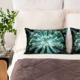 thumbnail image 2 of KLL Teal Cactus Pattern Silk Pillowcase for Hair and Skin Standard Size 20"X 30" Soft Breathable Pillow Covers for Sleeping, 2 of 6