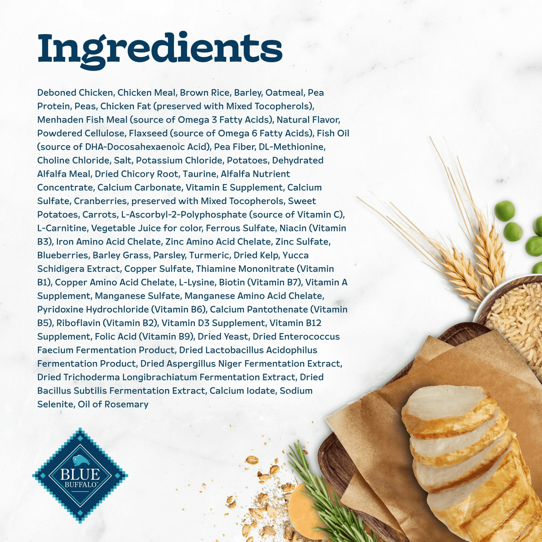 Blue Buffalo Tastefuls Dry Food, Adult Cat 7+, Chicken and Brown Rice Recipe, 0.9kg