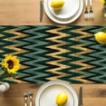 thumbnail image 4 of Table Runner Abstract Green Gold Wave Table Decoration for Kitchen Dinning Modern Art Table Decoration for Indoor Outdoor Party Wedding Decor 13x72inch, 4 of 7