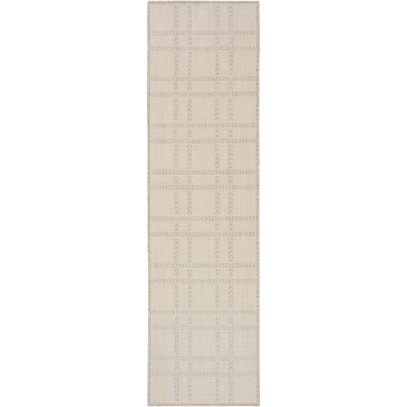 Nourison Horizon Indoor/Outdoor 2'2" x 8' Grey Modern Rug