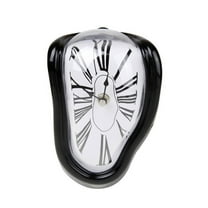 Surreal Melting Wall Clock Unique Dali Inspired Design Decorative Art Piece Silent Movement Black Frame