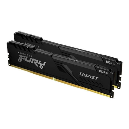 Kingston FURY Beast 32GB (2 x 16GB) DDR4 SDRAM Memory Kit - 32 GB (2 x 16GB) - DDR4-3200/PC4-25600 DDR4 SDRAM - 3200 MHz - CL16 - 1.35 V - 288-pin - DIMM - Lifetime Warranty
