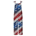 thumbnail image 4 of QATAINLAV Womens American Flag Overalls Summer Sleeveless Onesie Pants Vacation Linen Wide Leg Jumpsuits Independence Day Maternity Long Rompers Blue XXXXXL Mother's Day Gifts, 4 of 6