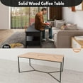 thumbnail image 4 of Coffee Table Lift Top, Multi-Function Convertible Coffee Tables with 2 Drawers and Hidden Storage Compartment, Retro Central Table with Storage Shelf (Black), 4 of 5