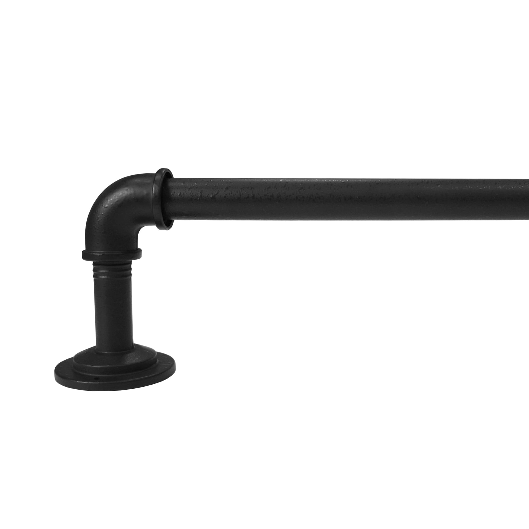 Better Homes & Gardens 1" Wrought Iron Finish Industrial Pipe Single Curtain Rod 32-120"