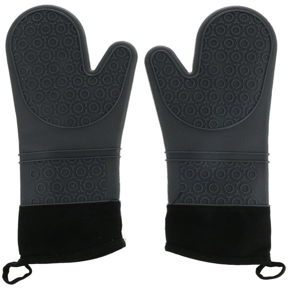 Tersarium 2Pcs Practical Silicone Oven Gloves Non-Slip Heat Resistant Cooking Gloves