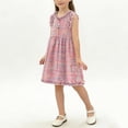 thumbnail image 5 of Cute Summer Dress for Girls with Bowknots 2-8Y Sleeveless Travel Party Casual A-line Short Sundress (7-8 Years, Pink 01), 5 of 8