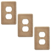 Questech Single Duplex, 3 Pack, Noche Outlet Cover Tumbled Textured Light Switch Cover
