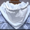 thumbnail image 5 of Men's Denim Jackets Detachable Hood Drawstring Button Down Casual Ripped Soft Stretch Jean Jacket, 5 of 8