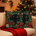 thumbnail image 4 of Gumesh Natural Linen Christmas Pillow Cover with Embroidery-Style Print, Nordic Holiday Sofa Decor with Hidden Zipper, Machine Washable Cushion Case for Living Room, 4 of 6