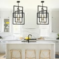 thumbnail image 4 of LovingAHome 8-Light 4 Frame Pendant Chandelier Adjustable Iron Chain Pivoting Square Geometric Light, 4 of 8