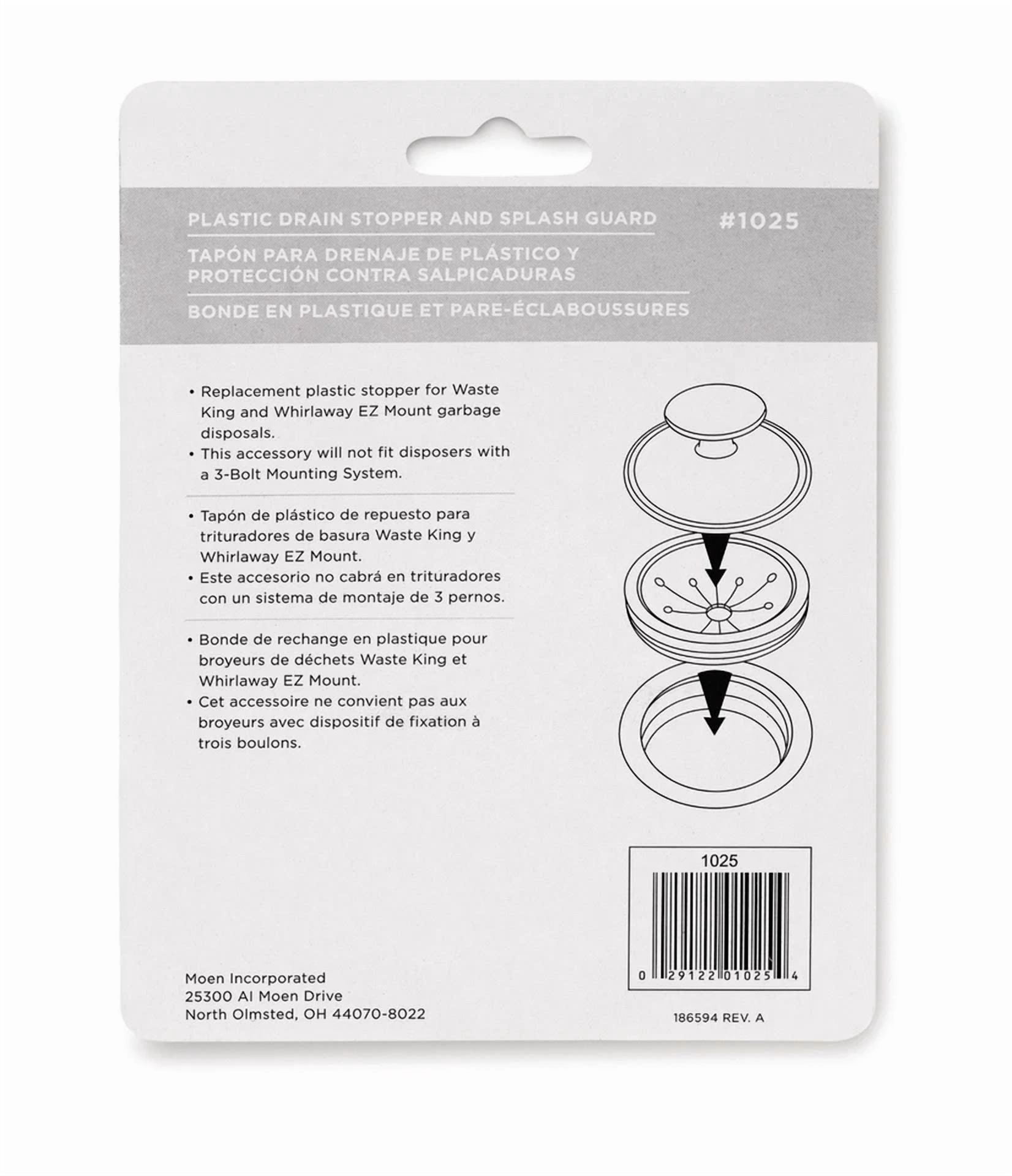 CIRCLE- 1025 Ez Mount Garbage Disposal Stopper And Splash Guard, Black