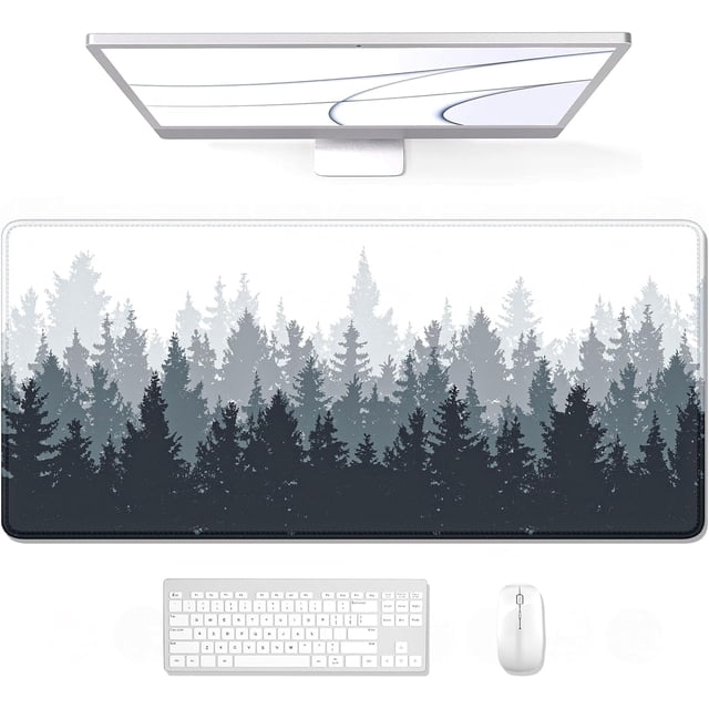 Ink Misty Forest XXL Gaming Mousepad - Large Desk Mat, Thick Rubber, Stitched Edges, Full Desk Pad for Laptop & Computer, Extended 31.5x11.8 Inch