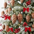 thumbnail image 6 of 8 Piece Pinecone Shape Christmas Hanging Ornament Set, Coordinated Hanging Decorations With Ready To Hang Holiday Styling, For Christmas Tree Wreath Garland Mantel And Party Decor, 6 of 7