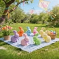 thumbnail image 4 of Decoration Easter Standing Rabbit: Realistic Glitter Bowknot Holiday With Easter Eggs ( Design), 4 of 6