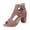 Pink, variant on Gladiator Sandals for Women Open Toe High Block Heeled Summer Booties Breathable Cutout Ankle Strap Back Zipper Ankle Boots Wine Size 6