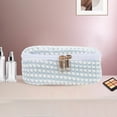 thumbnail image 5 of Unique Bargains 1 Pc Multi-functional Square Dots Makeup Bag for Travel Blue Plush, 5 of 5