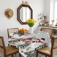 thumbnail image 3 of Grey Christmas Table Cloth Waterproof Tablecloths, Snowman Xmas Tree Snowflake Winter Tablecloth Dining Table Cover for Kitchen Party Tabletop Outdoor, Square Tablecloth 60x60 Inch, 3 of 9