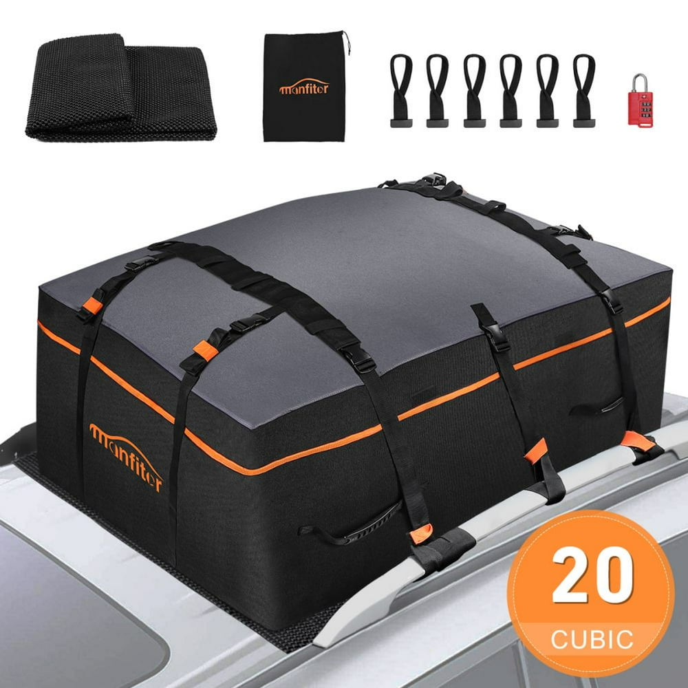 Manfiter Roof Cargo Carrier Bag (20 Cubic Feet) Heavy Duty Roof Bag