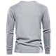 thumbnail image 4 of Camiseta de manga larga para hombre, color liso, diseño con cuello, corte holgado, poliéster, prenda informal para otoño-invierno, 4 of 7