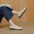 thumbnail image 2 of Ruiatoo Women's Loafers Comfort Slip-on Casual Dressy Work Flats Lightweight Driving Moccasins Walking Boat Shoes Beige 36, 2 of 5