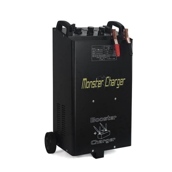 Stark USA 12V/24V Battery Charger and Jump Starter, 55 Amp, 600A Engine Start, Wheeled Portable Charger
