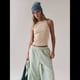 thumbnail image 5 of Camiseta Básica de Tirantes para Mujer, Sin Mangas, Larga, Acanalada, Ajustada, con Espalda Nadadora, Cuello Alto y Cuello Redondo Albaricoque L, 5 of 9