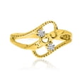 thumbnail image 1 of 14K Yellow Gold Braided I Love You Two-Stone Diamond Ring, 1 of 2
