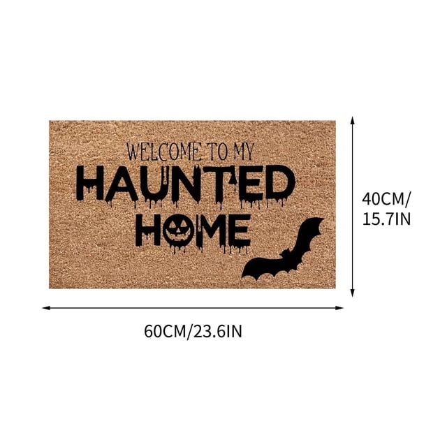 Halloween Door Mat Non-slip Backing Absorbent Entryway Rug for Indoor Outdoor Use 18 in x 30 in