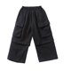 thumbnail image 2 of Odeerbi 3-14 Años Niñas Cargo Pantalones Deportes Pantalones de Pierna Ancha Primavera Color Sólido Suelta Pantalones de Trabajo Con Múltiples Bolsillos, 2 of 5